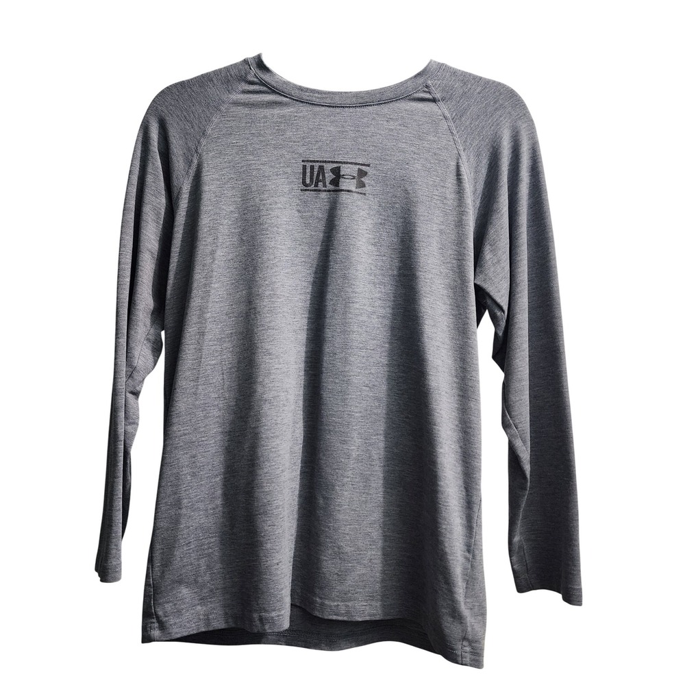 Under Armour Kids Long Sleeve Gray Athletic Activewear Top XLarge